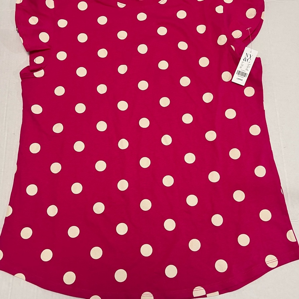 NY & C Pink Polka Dot Blouse
